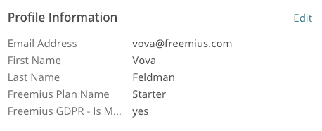 MailChimp subscriber profile