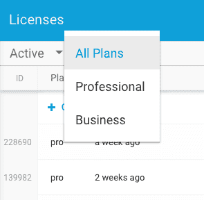 Licenses Plans Filter - Freemius Developer Dashboard