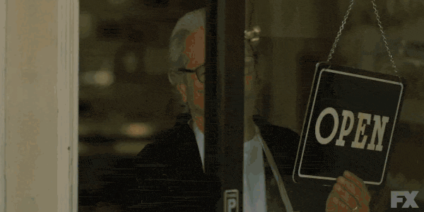 GIF of closed sign on door