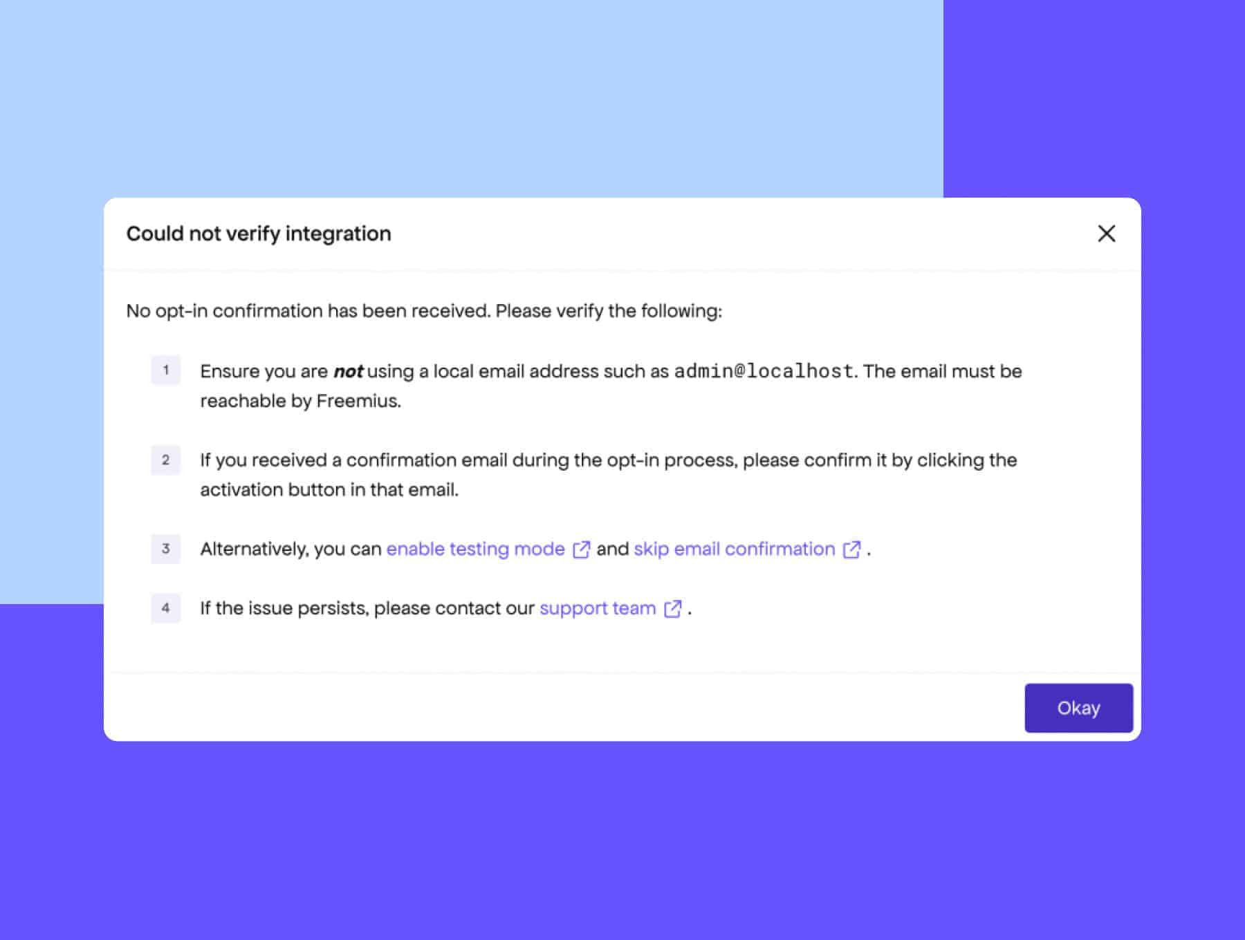 Improved Feedback with Common Issues & Docs for WordPress SDK Failures