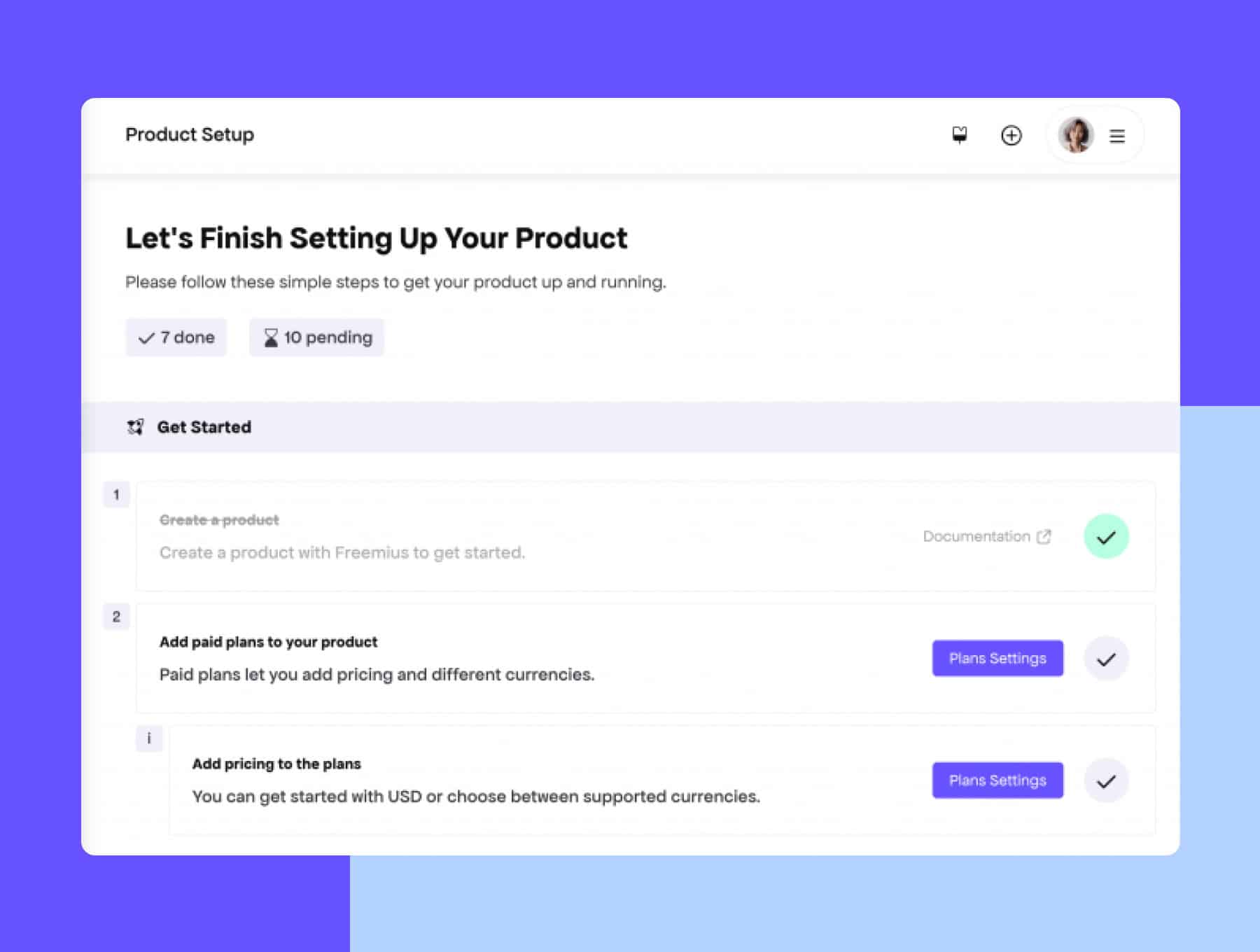 New product Setup Checklist