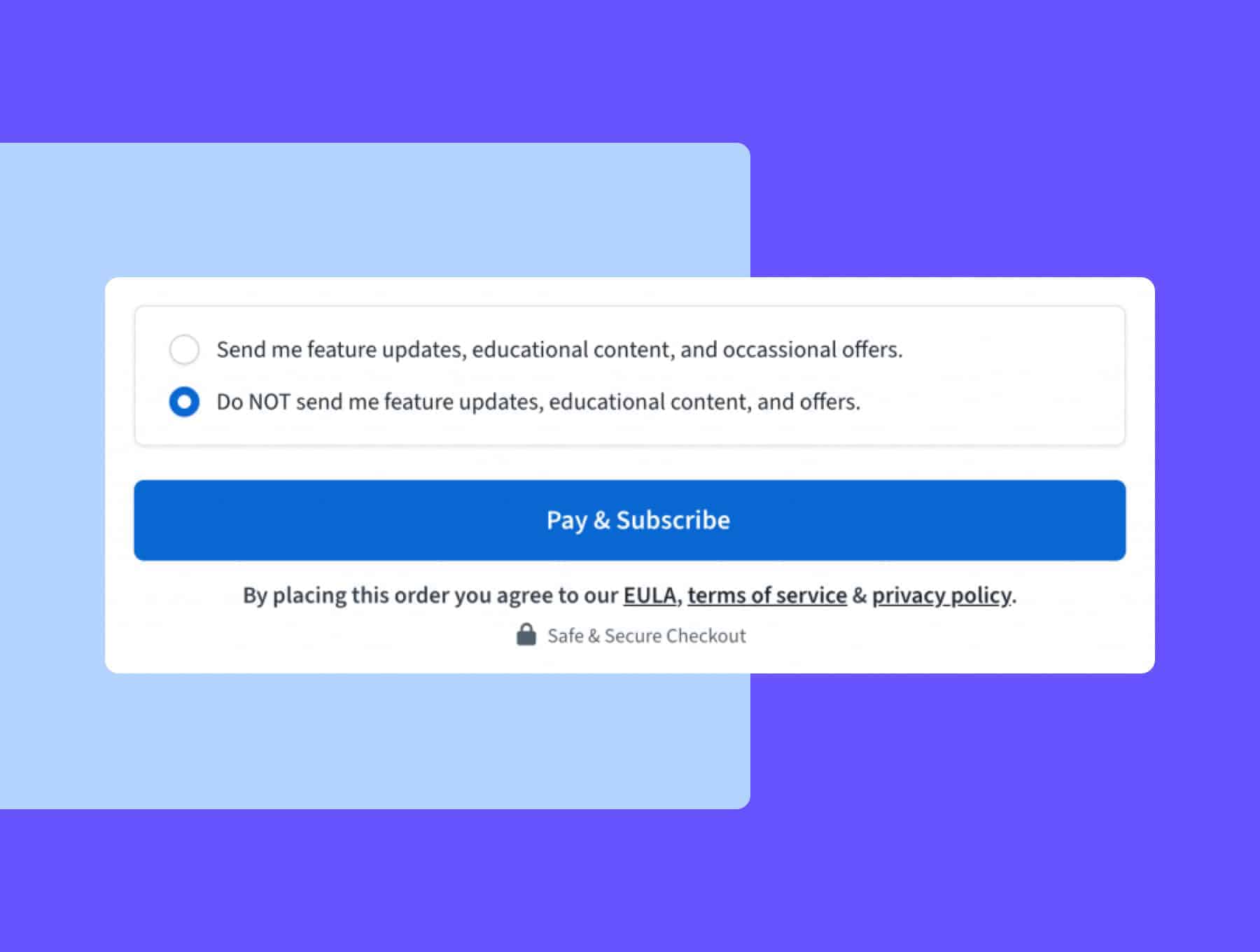 SaaS Checkout GDPR Opt-In
